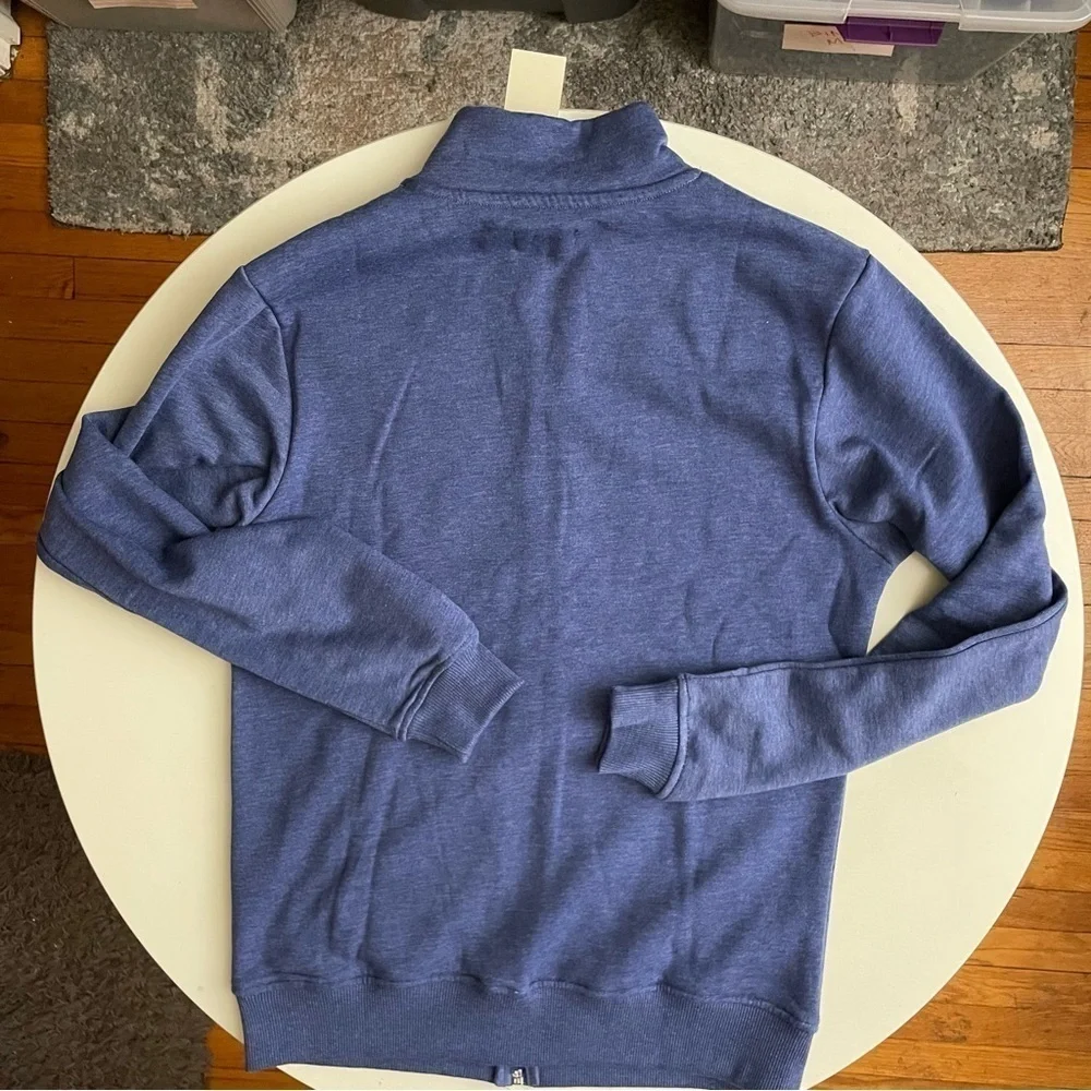 Hammacher Schlemmer NY Men’s Full Zip Sweater Blue Size Medium Slim Fit New